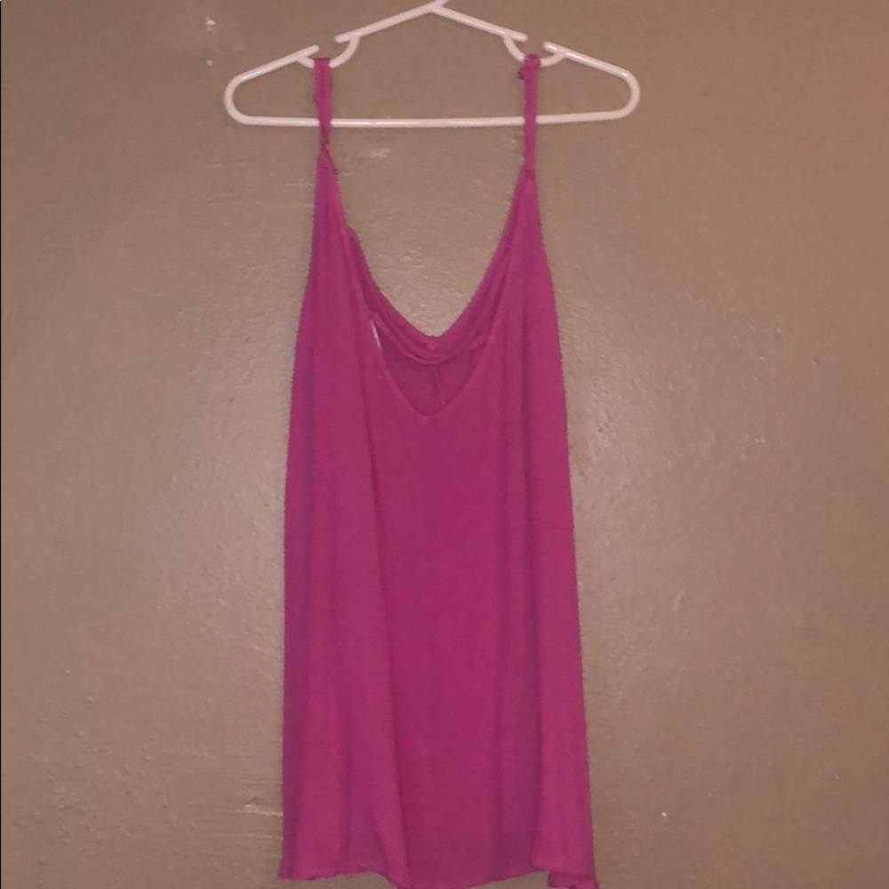 Pink cross cross back tank!